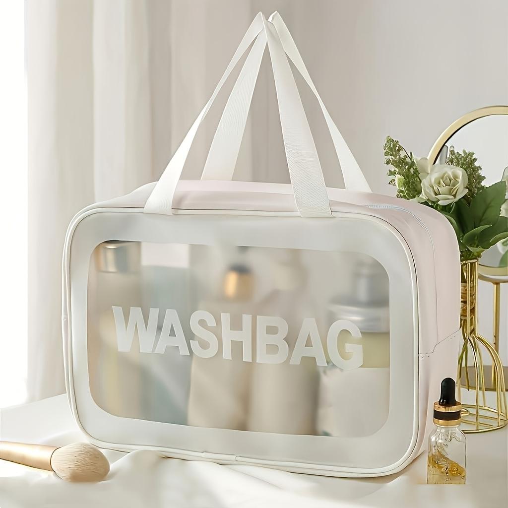 Options Large Capacity Waterproof Toiletry Bag - Transparent PVC, Odorless, Portable Travel Cosmetic and Accessories Storage Pouch