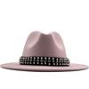 European, American and British Style Retro Fringed Pearl Chain Woolen Felt Hat Wide-brimmed Top Hat Korean Jazz Hat Lady Hat Tide