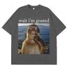 Unisexs Funny Thinking Monkey Meme Tshirt Casual Graphics Unisex Cotton Tee Loose Short Sleeve Tops Streetwear Unisex Allseason