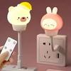 Luce Notturna LED USB Orso Cartone Animato Carino Coniglio Lampada Notturna con Telecomando per Decorazione Camera da Letto Bambino Bambina Lampada da Comodino