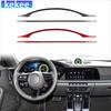 For Porsche 992 911 -2024 Carbon Fiber Dashboard Speedometer Strip Interior Car Accessories Soft Cover Stickers Auto Trim