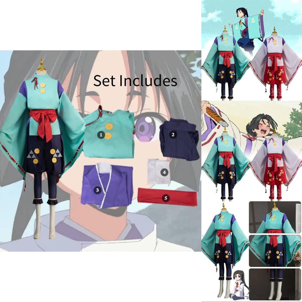 Stilvolle Cosplay-Kleidung mit grünen und roten Sets, perfekt für Anime- und Spieleveranstaltungen