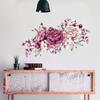 Self-adhesive PVC Wall Stickers Modern Peony Rose Watercolor Blooming Flowers for Living Room Decor