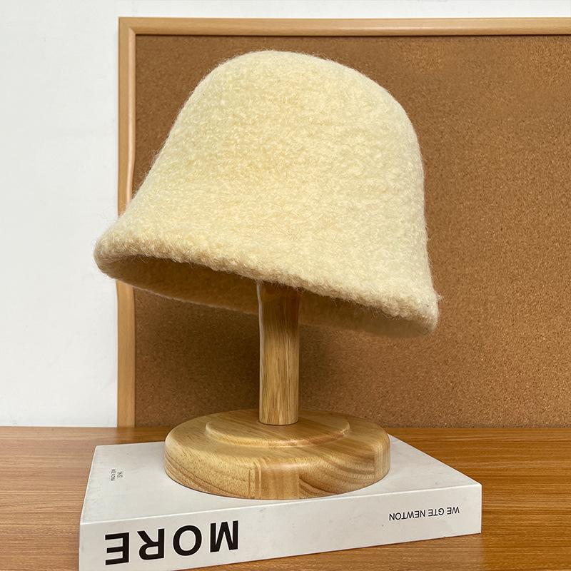 Women's Winter Wool Felt Fisherman Hat – Warm, Ear-Protecting Bucket Style for Large Heads, Slim Face Design