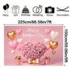 Happy Mother's Day Backdrop Thanks Best Mom Floral Flower Love Heart Mothers Day Birthday Photography Background Photo Studio