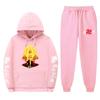 Mens Hooded Long Sleeve Streetwear Sweatshirt Set Casual Oversized Cotton Blend Tracksuit Fall