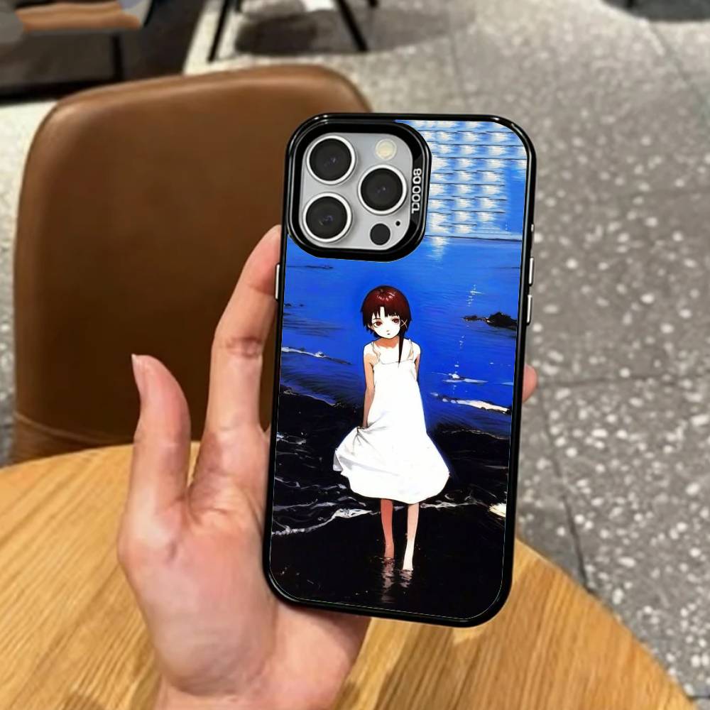 S-Serial E-Experiments Lain   Phone Case For iPhone17,16,15,14,13,12,11 Plus,Pro Max Colored Silver Plated Inside Cover