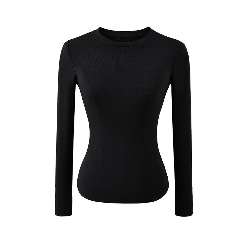 Spicy Girl Versatile Long-Sleeve Women's T-Shirt - Spring/Autumn, Comfortable Base Layer, Round Neck, Slim Fit