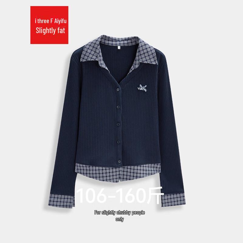 

IEF 2025 Autumn Plus Size Color Block Slimming Knit Cardigan XL