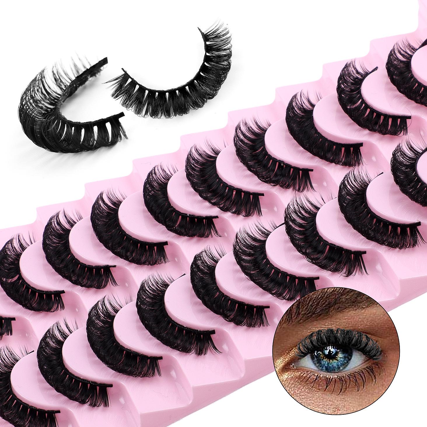 

10 Pairs Of Curled False Eyelashes D Song Thick Curl Planting Grafting Natural Eyelashes
