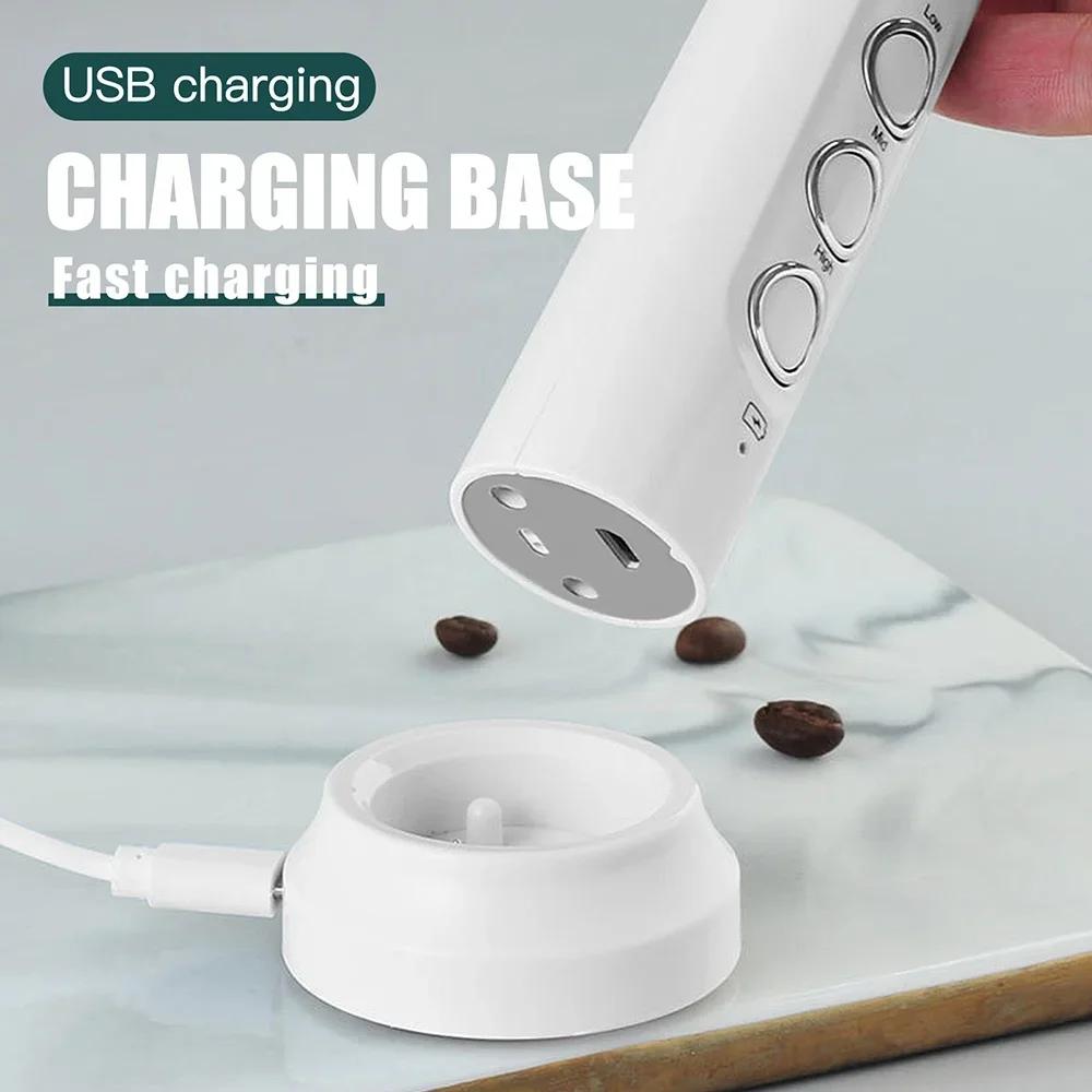 USB Electric Milk Frother Handheld Blender Whisk Mixer Wireless Egg Beater Foamer Kitchen Tools for Coffee Cooking Baking Mixing