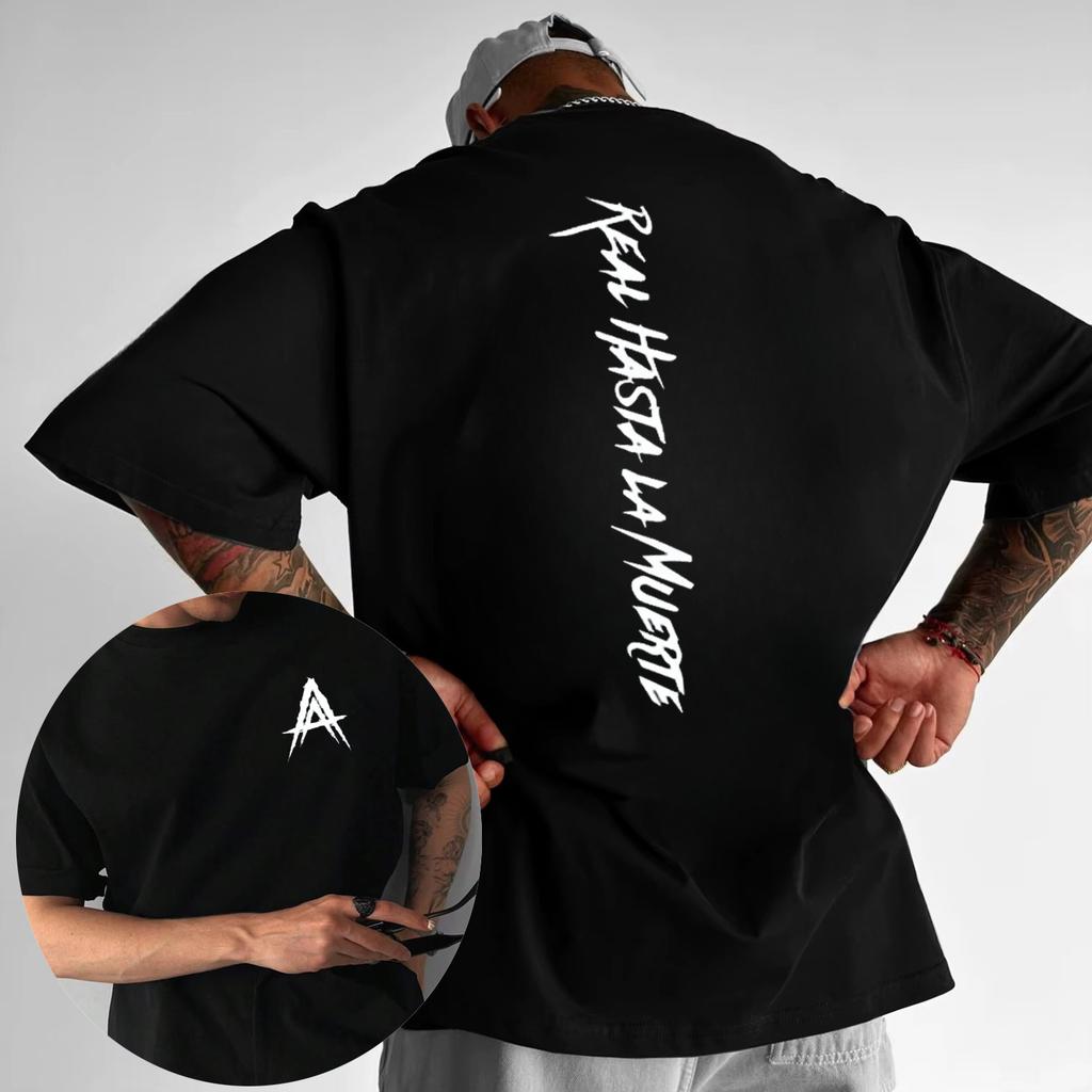2025 Summer Rapper Anuel AA Real Hasta La Muerte Mens Pure Cotton Tshirt Harajuku Fashion Shortsleeved Highquality Top