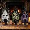 Halloween Wooden Tabletop Decor, Cute Desk Ornament for Home and Shelf