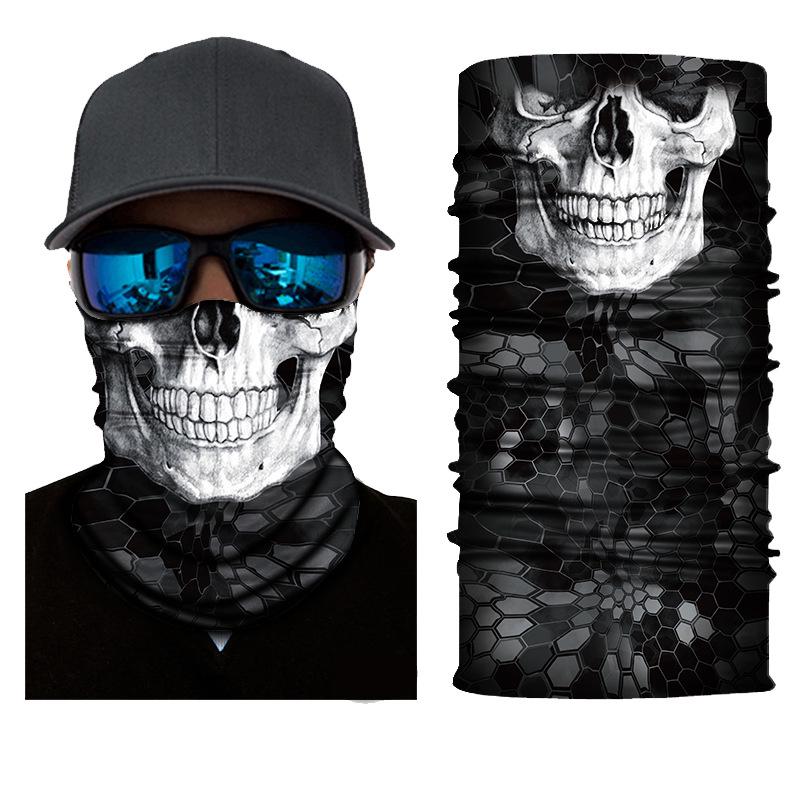 Xunhui Skull Sports Neck Warmer: Seamless Outdoor Cycling Face Mask & Sun Protection Headscarf
