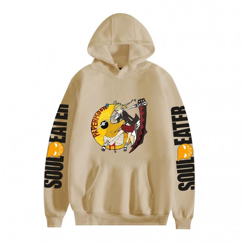 Cartoon Print Hoodie Soul Eater Anime Series Loose Fit Long Sleeve Teens