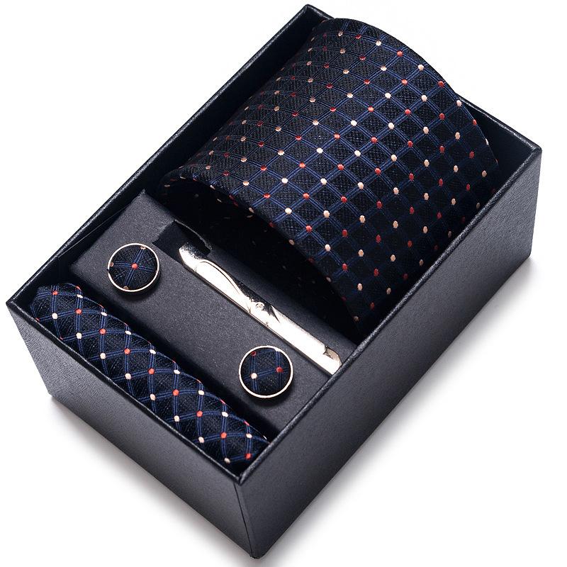 Cravatta Uomo Sposo Matrimonio Compleanno Regalo Per Ragazzi alla Moda Formale Casual Cravatta Asciugamano da Taschino Set Scatola Regalo