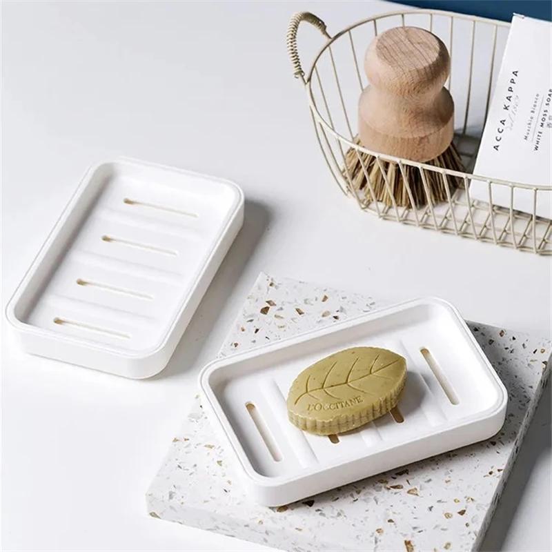 Simple Household Bathroom Plastic Soap Box Drain Creative Large Double Layer Thickened Shelf Dispenser Soap Rack Dish Plate Case