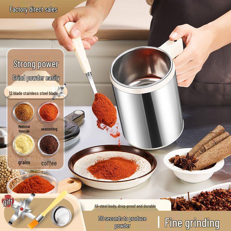Compact Ultra-Fine Powder Grinder for Chinese Medicine & Grains