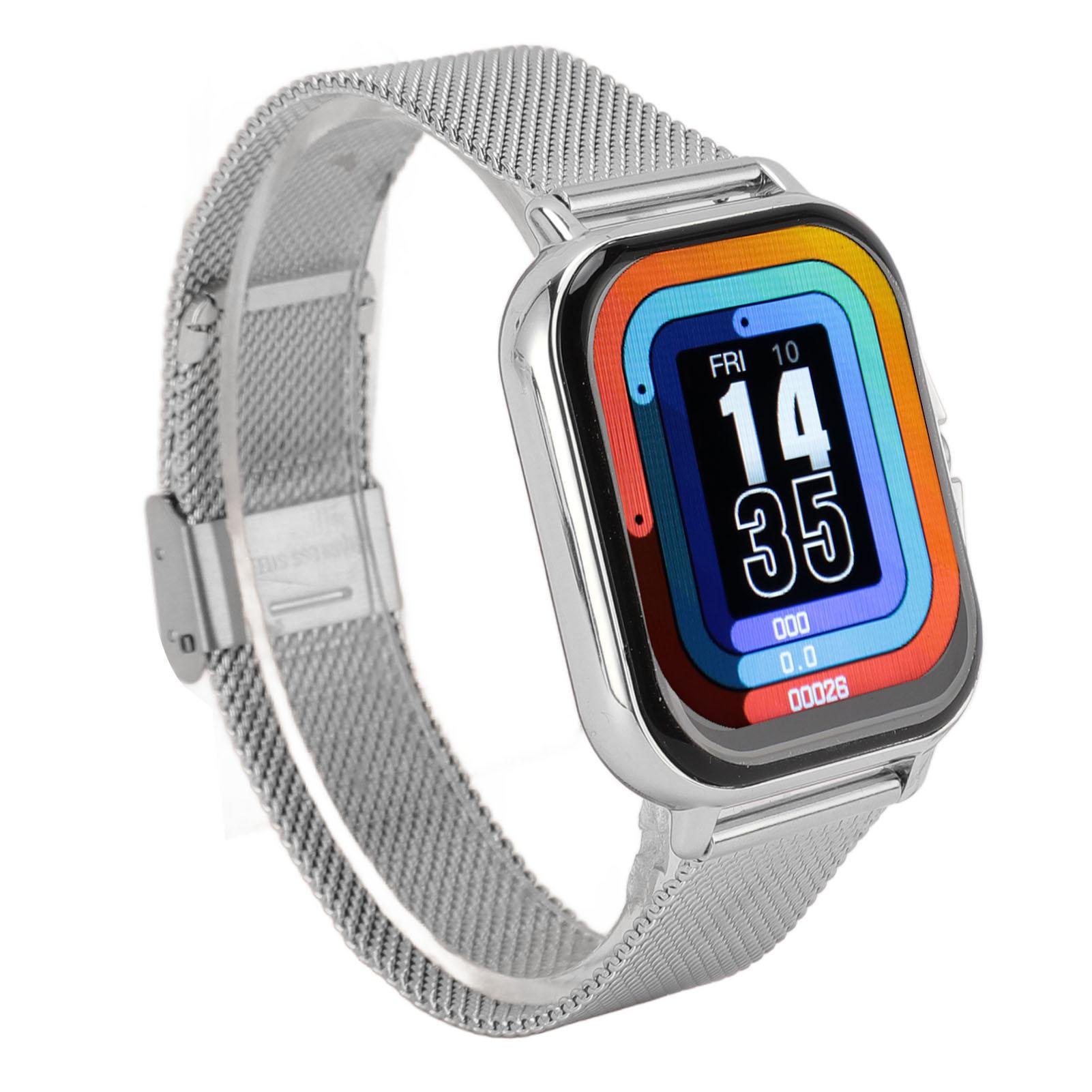 

Умные спортивные часы 1,69 дюйма Полностью сенсорный экран 12 спортивных режимов Защита IP68 Мужские Женские Bluetooth серебряный