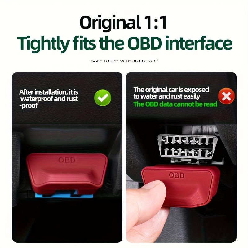 Housse anti-poussière pour port OBD de voiture en silicone avec poignée Manchon de protection Verrou de port OBD Capuchons Imperméable Anti-poussière Accessoires de voiture