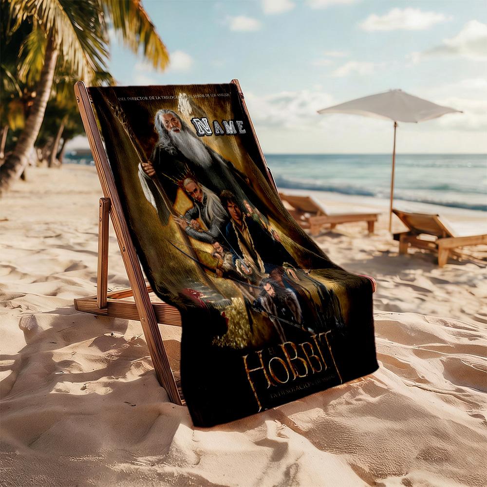 Journey Through Middle-earth Customize Text Beach Towel Super Soft & Absorbent Suitable for Sports Travel Swimming Yoga Bathroom Beach And Pool