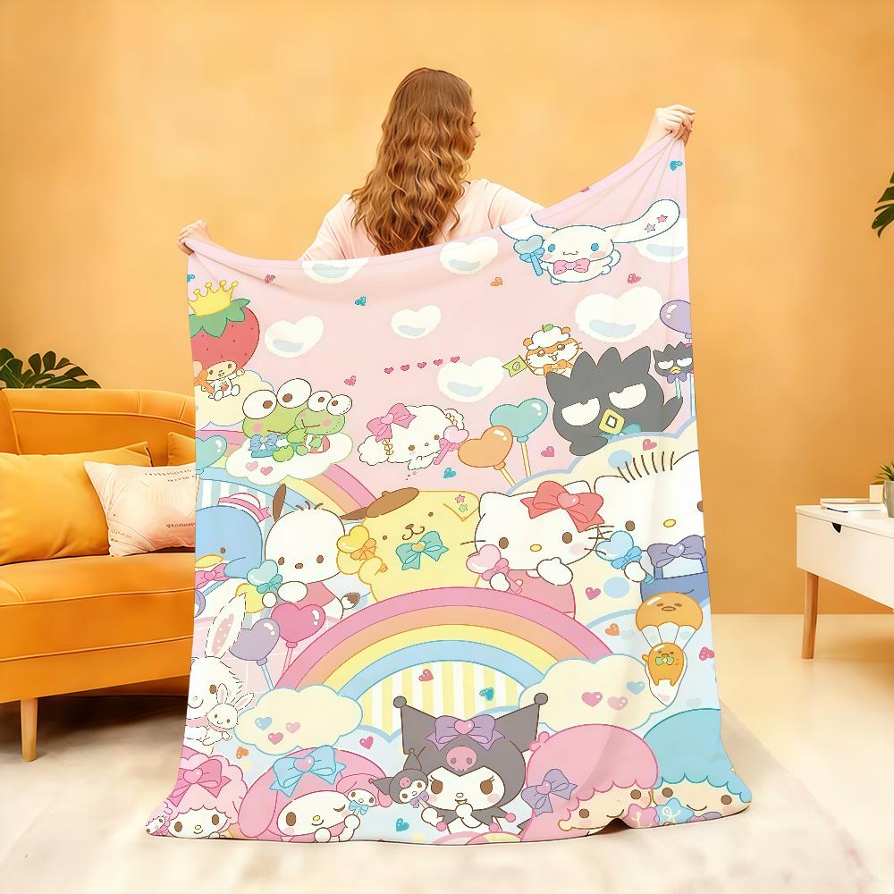 K-Kawaii H-HelloKitty K-Kuromi Blanket Soft Throw Blanket for Home Bedroom Bed Sofa Picnic Travel Office Rest Cover Blanket Gift
