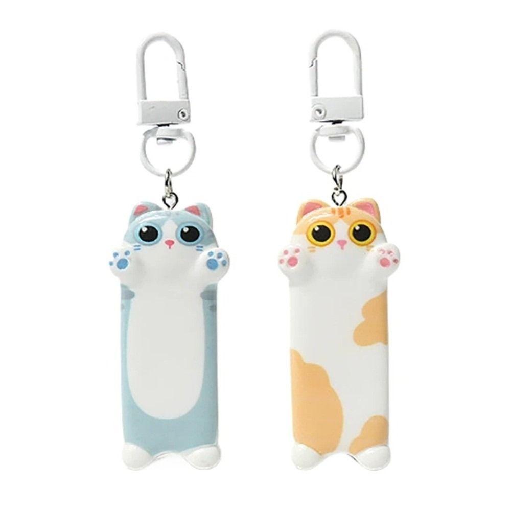 Kawaii Resin Cat Keychain Bag Accessory Purse Decoration Seeking A Hug Cat Car Keyring Children's Gift