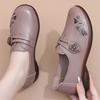 New Shoes Soft Sole Single Shoes Medium and Old Women's Shoes Comfortable Middle-aged Non-slip Spring and Autumn Leap Month Elderly Leather Shoes