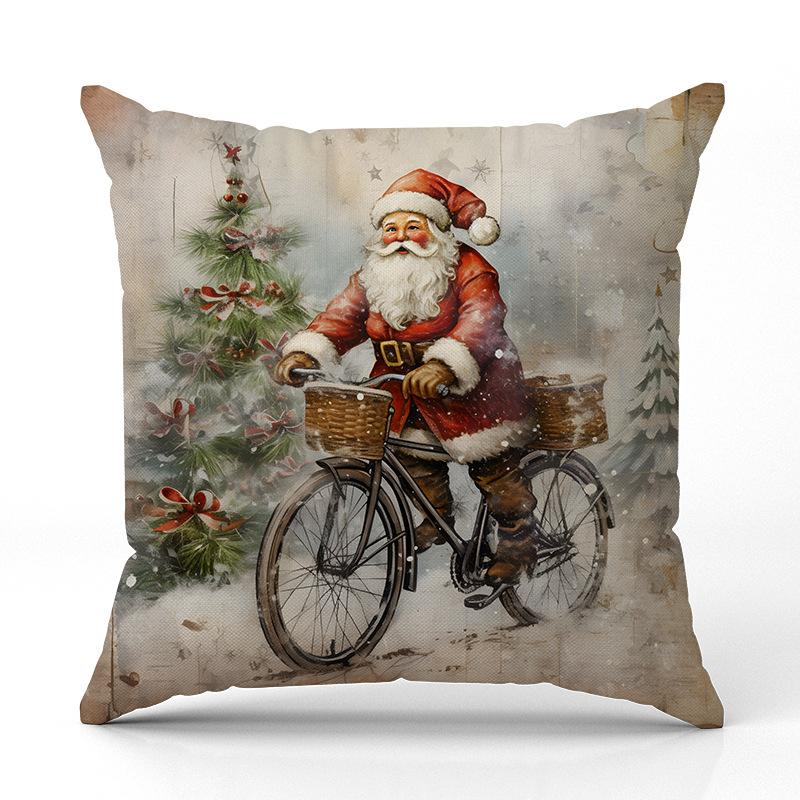 Christmas Snowman Print Pillow Case New Home Sofa Cushion Indoor Versatile Cushion Cushion