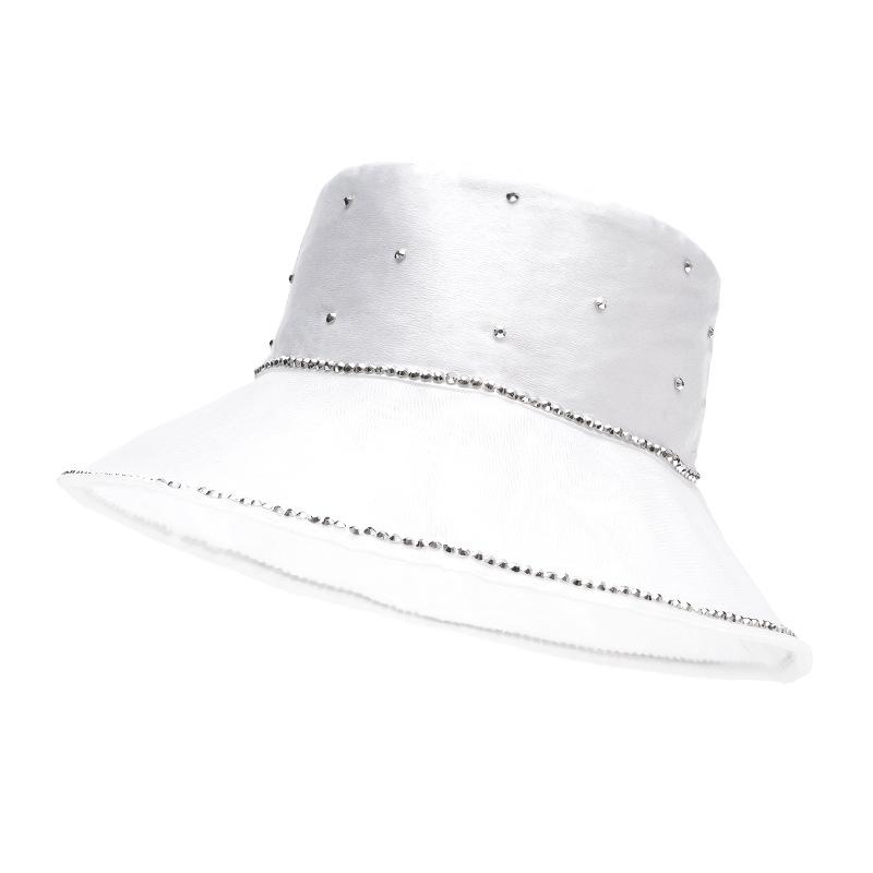 Pearl Fisherman Hat Women's Mesh Big Riding Spring Summer Sunshade Sunscreen Beach Basin Hat