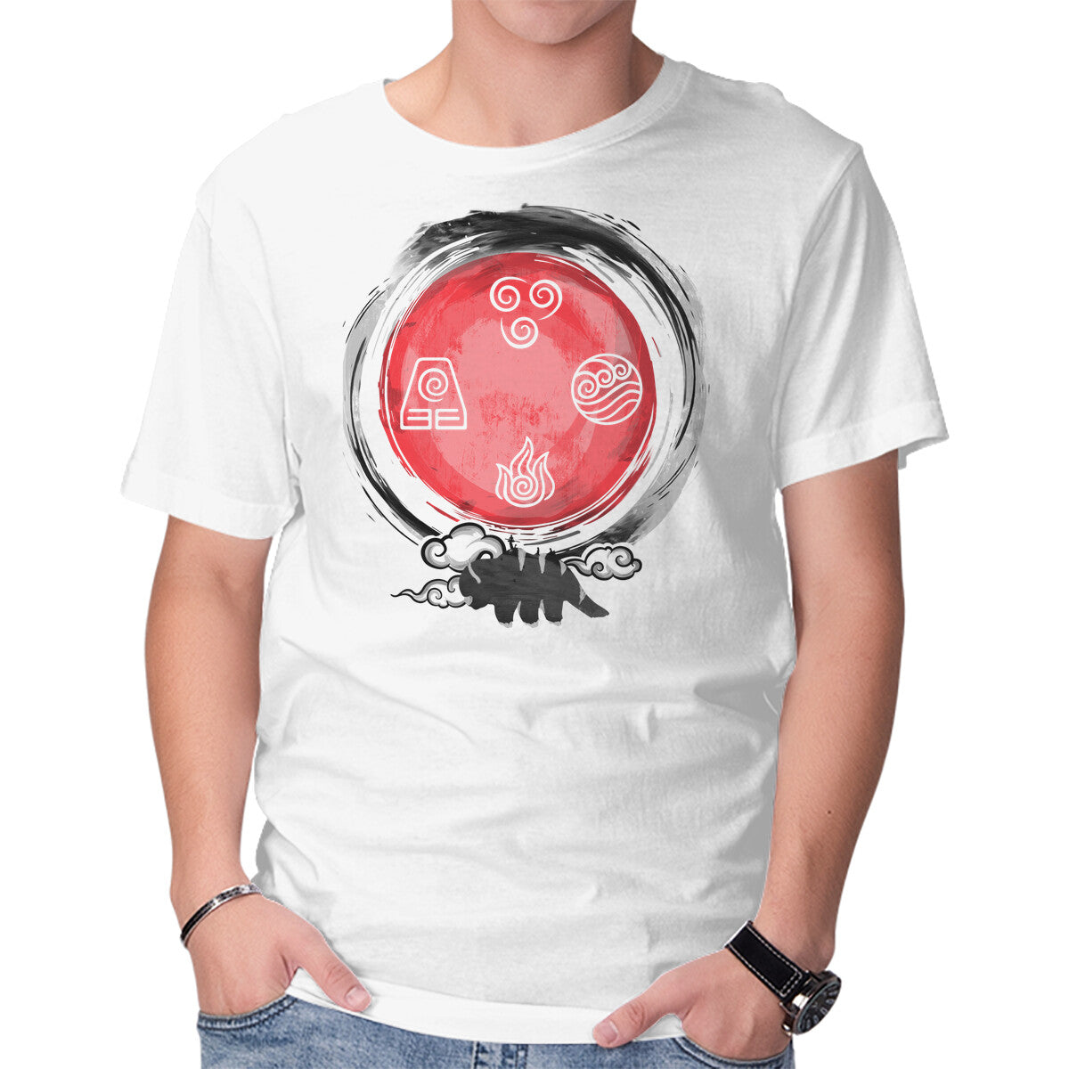 Unisex Crew Neck T-Shirt Flying Bison Appa Graphic Short Sleeve Casual Tee XXXXL