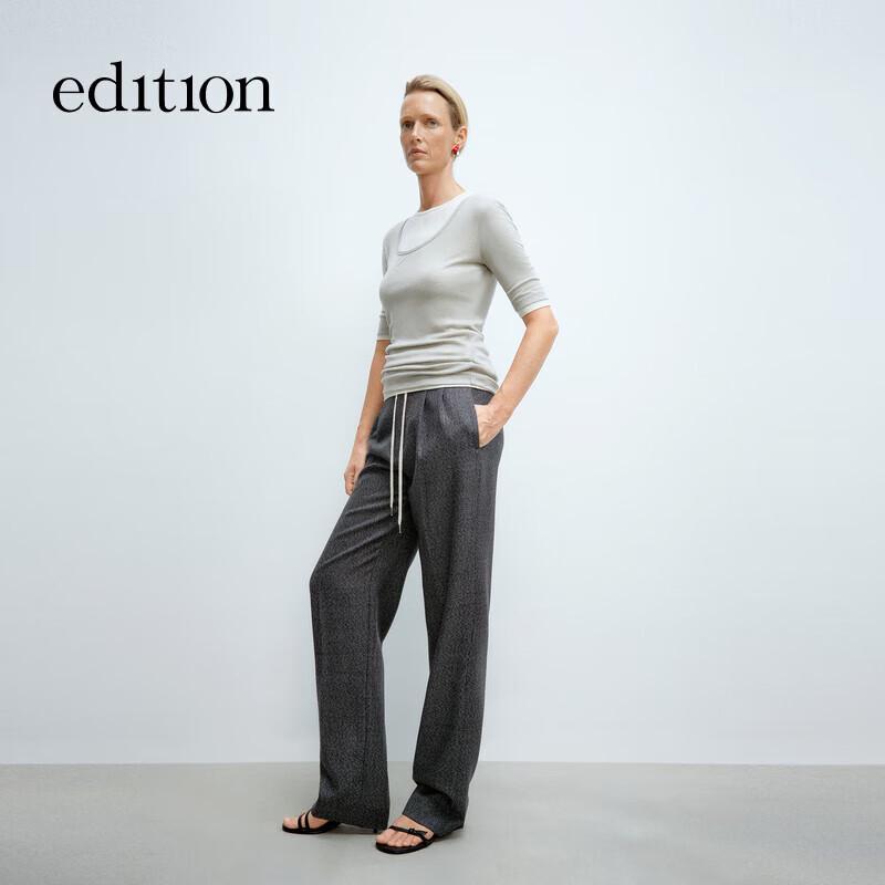 Edition Women s Wool Short-Sleeve Color-Block Top M