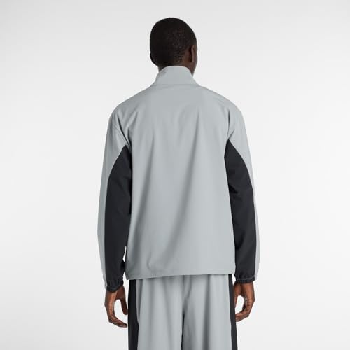 New Balance Men's Woven Track Jacket (MJ61H33O), model worn by Shohei Ohtani, perfect for club activities. Moisture-wicking, quick-drying, and availab