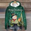 Women's Fashion Long Sleeve Christmas Print Loose Hooded Sweatshirt Top