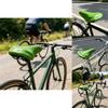 Classic Retro Bike Saddle Green With Rivet Accents Durable Padded Seat For Commuters