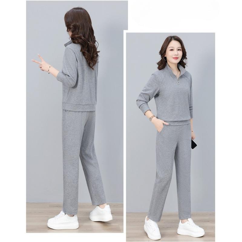 Fashion Stand Collar Half Cardigan Zipper Sport Suit for Women Spring Autumn Casual Sports Outfit Tracksuit for Ladies