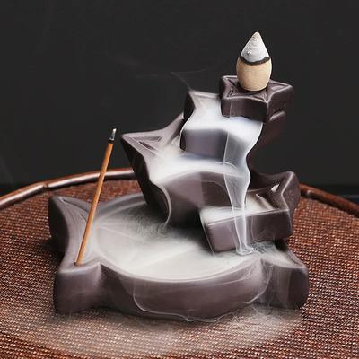 Creative Time Machine Type Handmade Ceramic Backflow Incense Burner Incense Stick Holder for Home Relaxation Decor Tea Pet