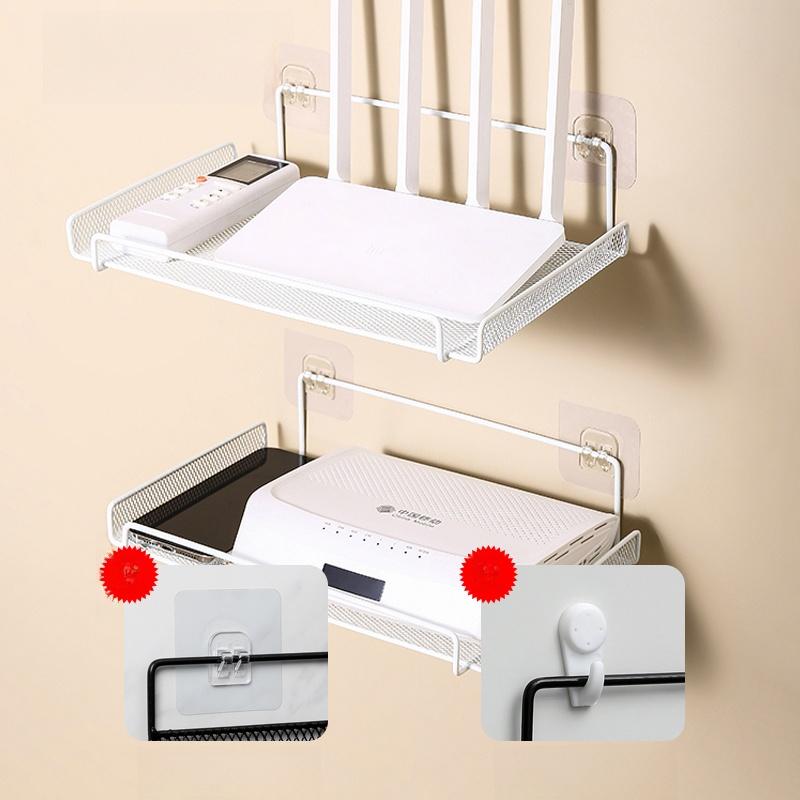 Wireless Router Storage Box TV Box Organizer Cable Management PVC Holder Living Room Solution TV Wall Mount Shelf