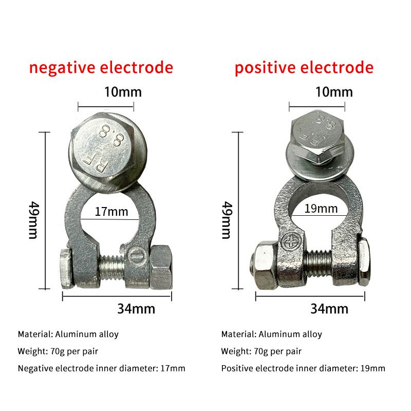 Car Battery Terminal Clamp 1 Pair Screw Connector Positive and Negative Poles Corrosion Resistant for Universal Auto Application