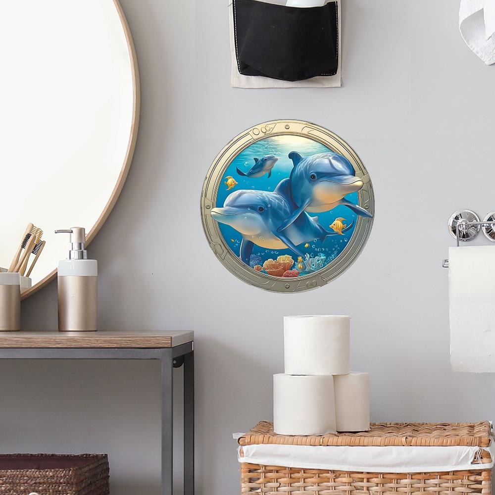 Podmořský svět Delfín Koupelna Domov Pozadí Zkrášlení a Dekorace Samolepky na zeď