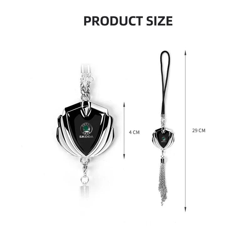 3D Metal Car Styling Pendant Auto Rearview Mirror Pendants Auto Accessories For Skoda Octavia Superb Rapid Kodiaq Fabia Roomster WL5
