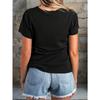 European Size Women's "HAPPY BIRTHDAY To ME" Graphic T-Shirt - Black & White Casual Streetwear Top with Confetti Design, Round Neck Short Sleeve