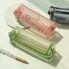 Cute Transparent Pencil for Case Mesh Makeup Storage Holder Pouch Solid Color for Travel Cosmetics Stationery Small Craf