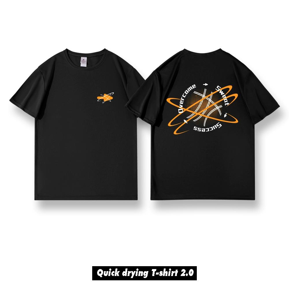 

Свободная мужская повседневная модная спортивная футболка с принтом, рубашка с короткими рукавами для баскетбола и фитнеса, летняя сетчатая быстросохнущая дышащая одежда S чёрный