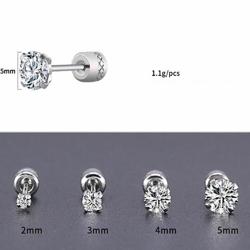 Set 4 Paia Orecchini Donna In Argento 925 Con Zirconi – Stelle Di 3,4,5,6 Mm – Eleganti E Ipoallergenici, Regalo In Scatola