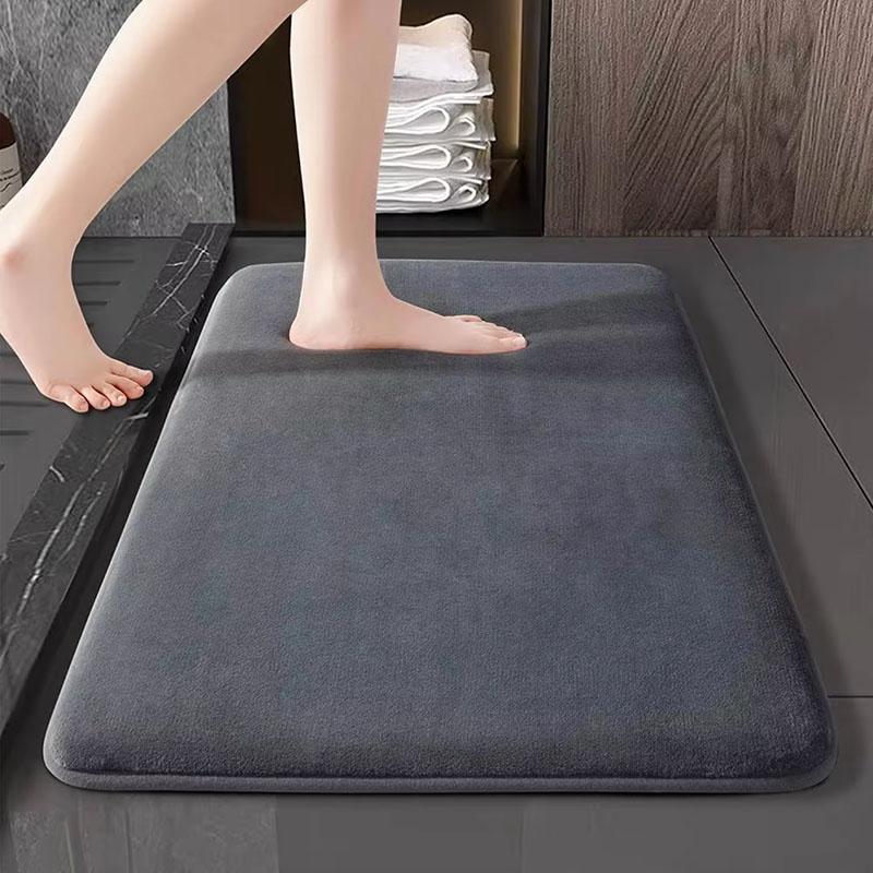 

Super absorbent thick sponge bathroom mat absorption mat toilet door anti-slip mat coral wool household quick drying foot mat 400MMx600MM серый