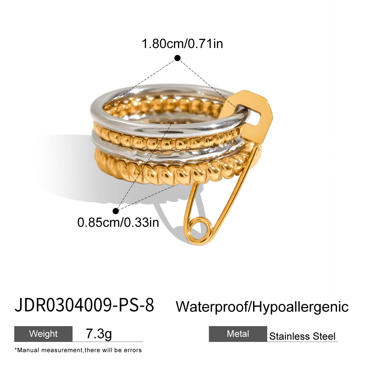 

Youthway Многослойное спиральное кольцо для ношения в несколько рядов, ручной работы, с золотым покрытием, из нержавеющей стали, унисекс, водонепроницаемое, ювелирное изделие для пальца, новый подарок