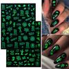 3D Halloween Nail Art Zářící ve tmě Svítící nálepka na nehty Dýňová Spider Hvězda Měsíc Samolepky na nehty