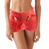 Men Sexy High Waist Underwear Mesh Lace Shorts Panties with Bowknot Decor Solid