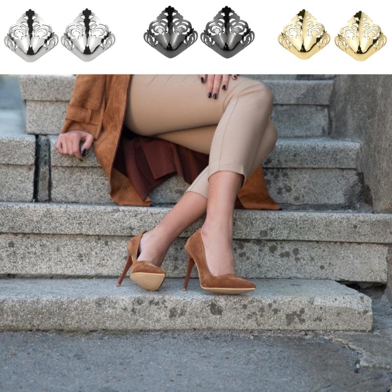 2Pcs Shoes Pointed Protector High Heels Toe Caps Metal Shoe Tip Covers Shoes Decorations Charm Repair Accessories